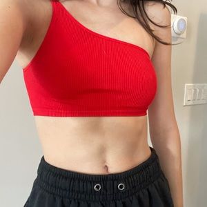Red off the shoulder top